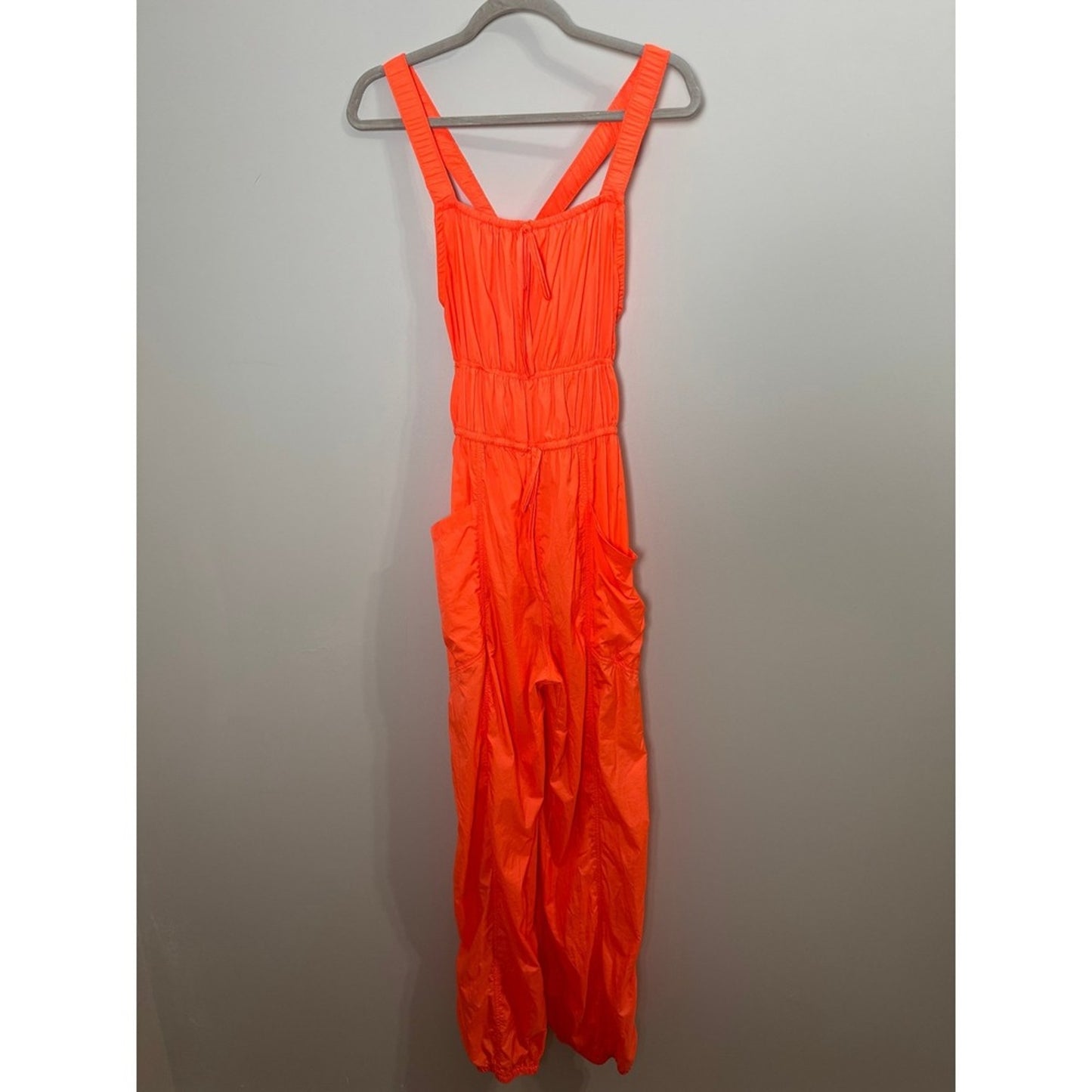 Free People FP Movement Tropic Sport One Piece Jumpsuit Neon Orange Cargo Small