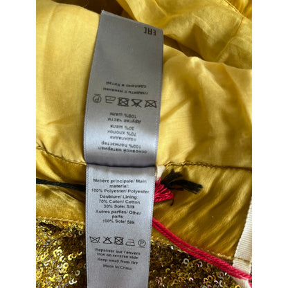 NEW NWT Zadig & Voltaire Pistol Sequins Buttercup Size 40/US Size 10