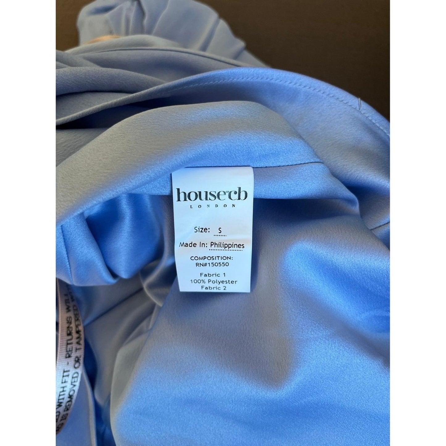 House of CB Natalye Sky Blue Off Shoulder Corset Ruched Midi Dress Size S