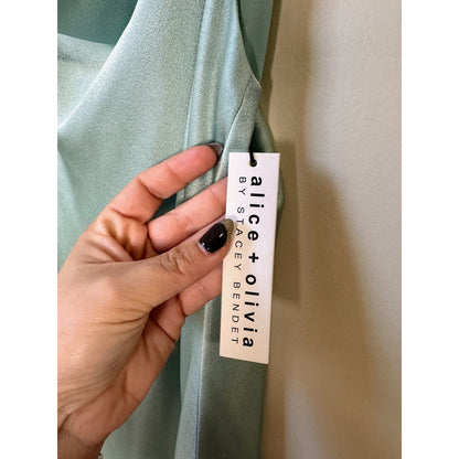 NEW NWT Alice + Olivia Satin Mini Dress in Breeze Size 10