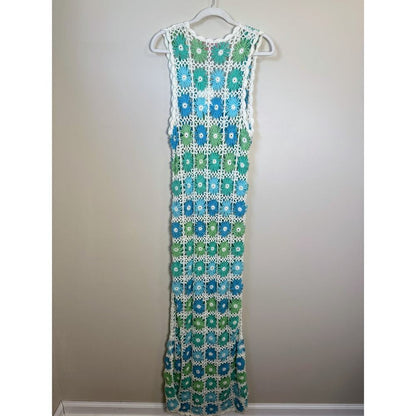 NEW NWT Show Me Your Mumu Vacay Crochet Coverup Maxi Blue Size‎ XXL