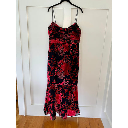 NEW NWT Hutch Anthropologie Tylia Floral Velvet Midi Dress Size 10