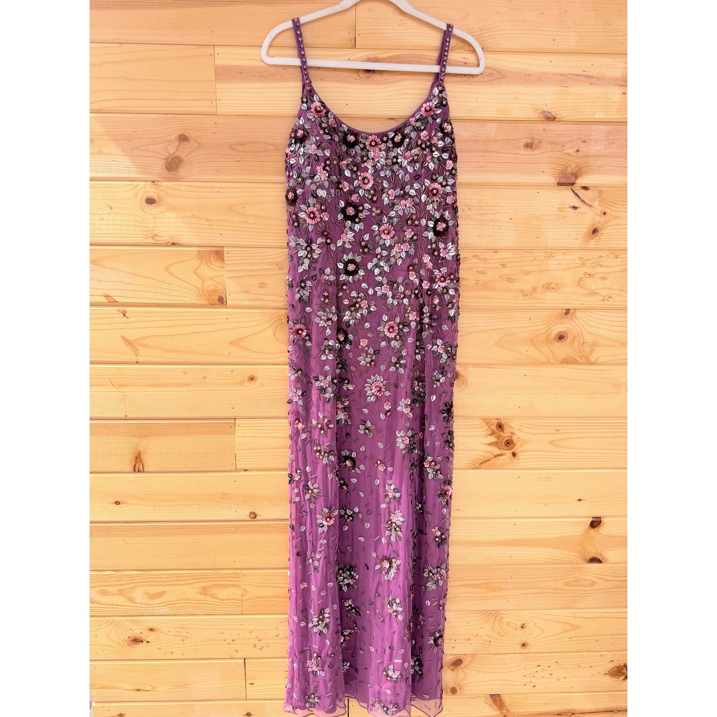 Mac Duggal Floral Beaded Gown Rasberry STYLE 5477 Size 10