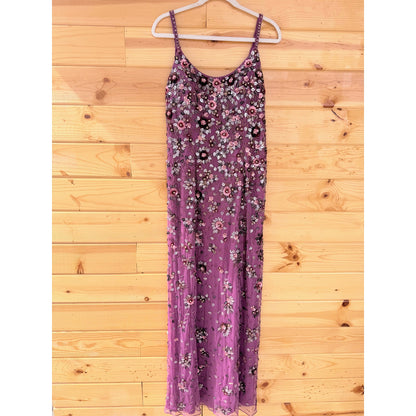 Mac Duggal Floral Beaded Gown Rasberry STYLE 5477 Size 10