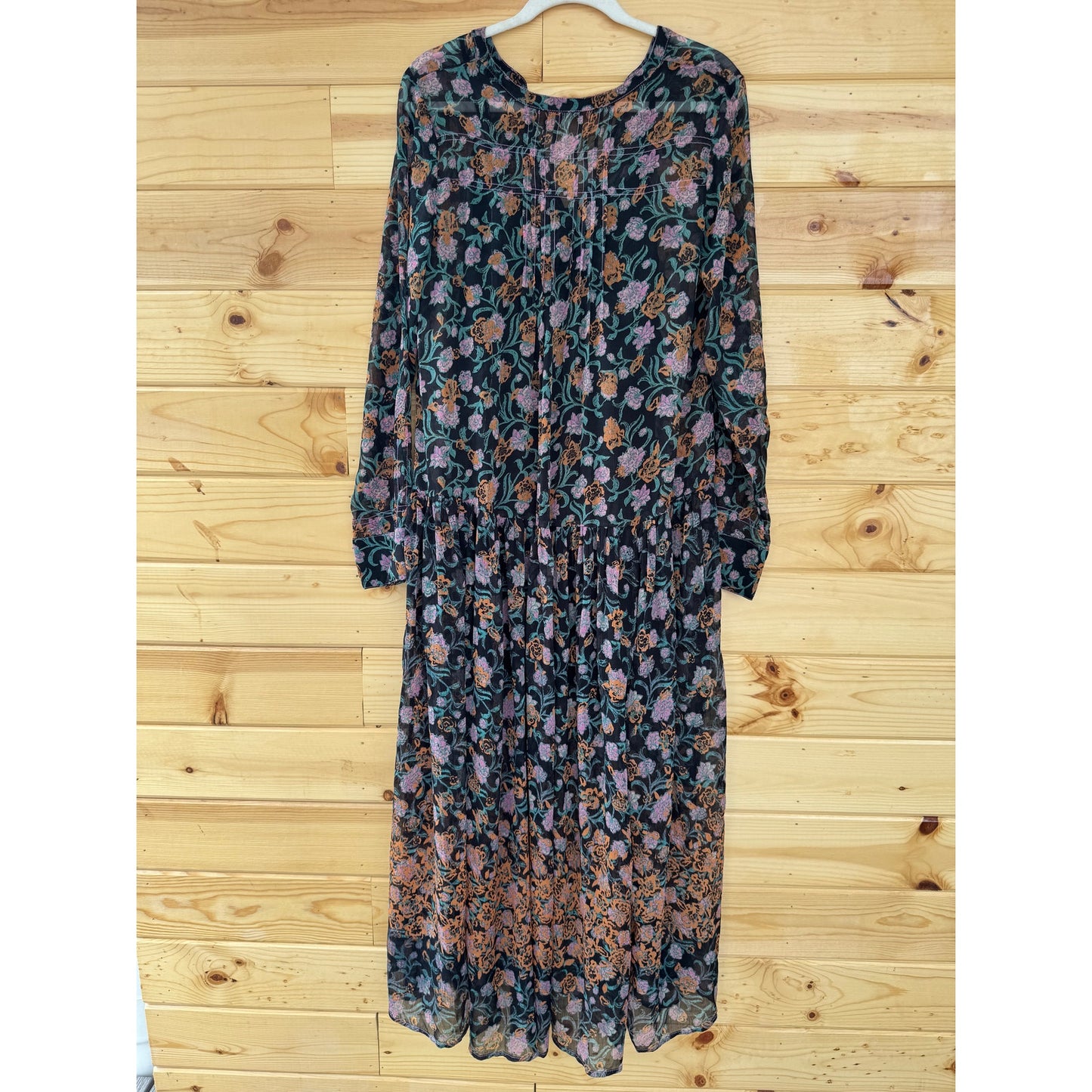 Free People See It Through Maxi Dress Black Combo Size Small