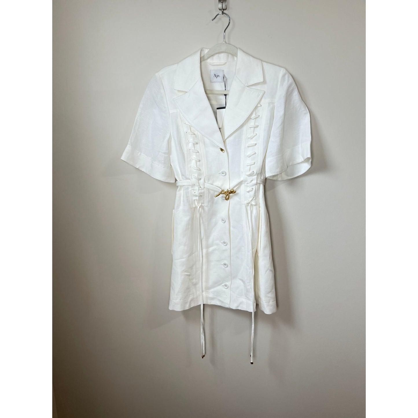 NEW NWT Aje. Ana Mini Dress Ivory US Size 4