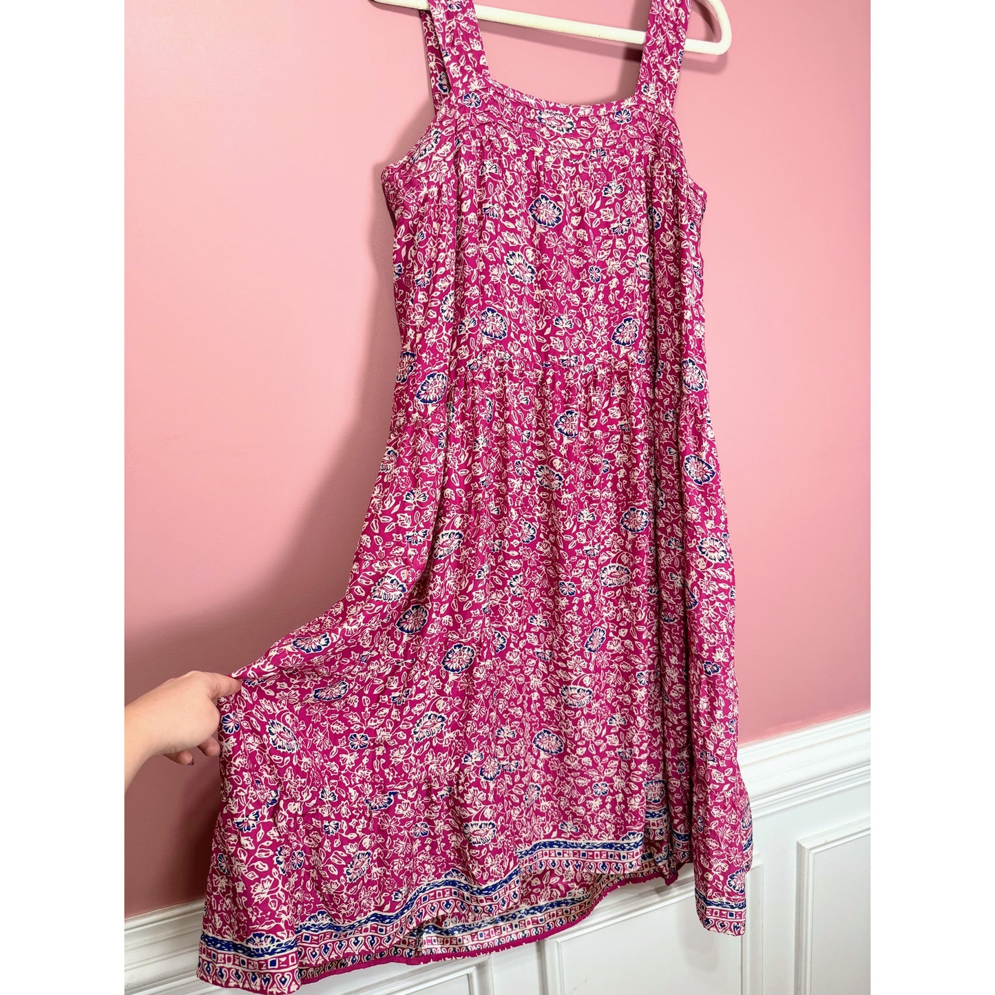 Natalie Martin Jasmine Silk Maxi Dress Pink Combo Size Large