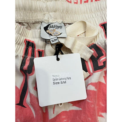 Jaded Gypsy Garden Gathering Pants Seed Sack Print Drawstring Waist Women's S/M