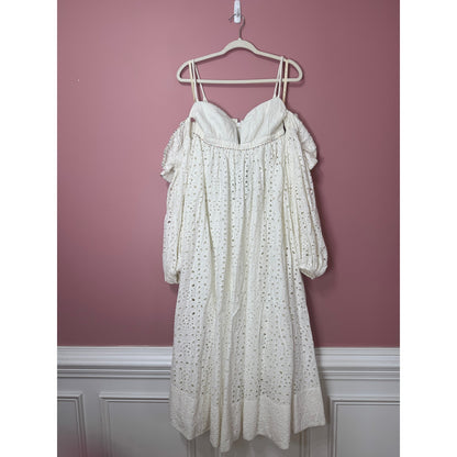 Farm Rio Off-White 3D Flower Maxi Dress Size Small