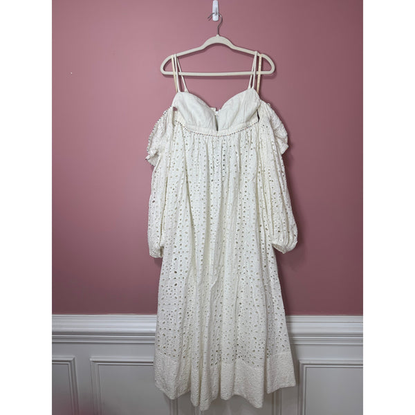Farm Rio Off-White 3D Flower Maxi Dress Size Small