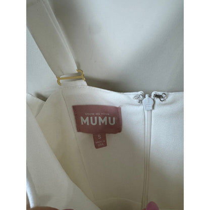 Show Me Your Mumu Ivory Corset Wide Leg Jumpsuit Bridal White Small
