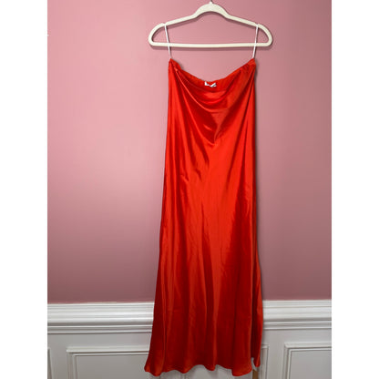 Reformation Joana Silk Dress in Red Size Large