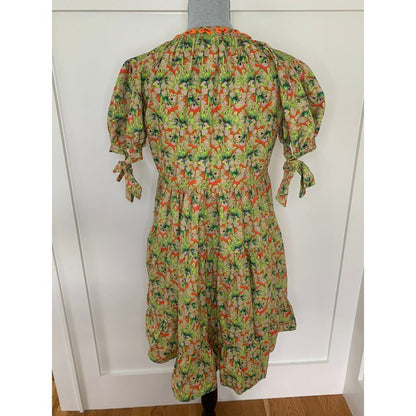 Anthropologie Roopa Pemmaraju Auretta Beaded Embroidered Mini Dress Small Cotton