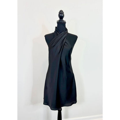 Show Me Your Mumu Jasmine Halter Dress in Black Large Mini Satin Party Gothic‎