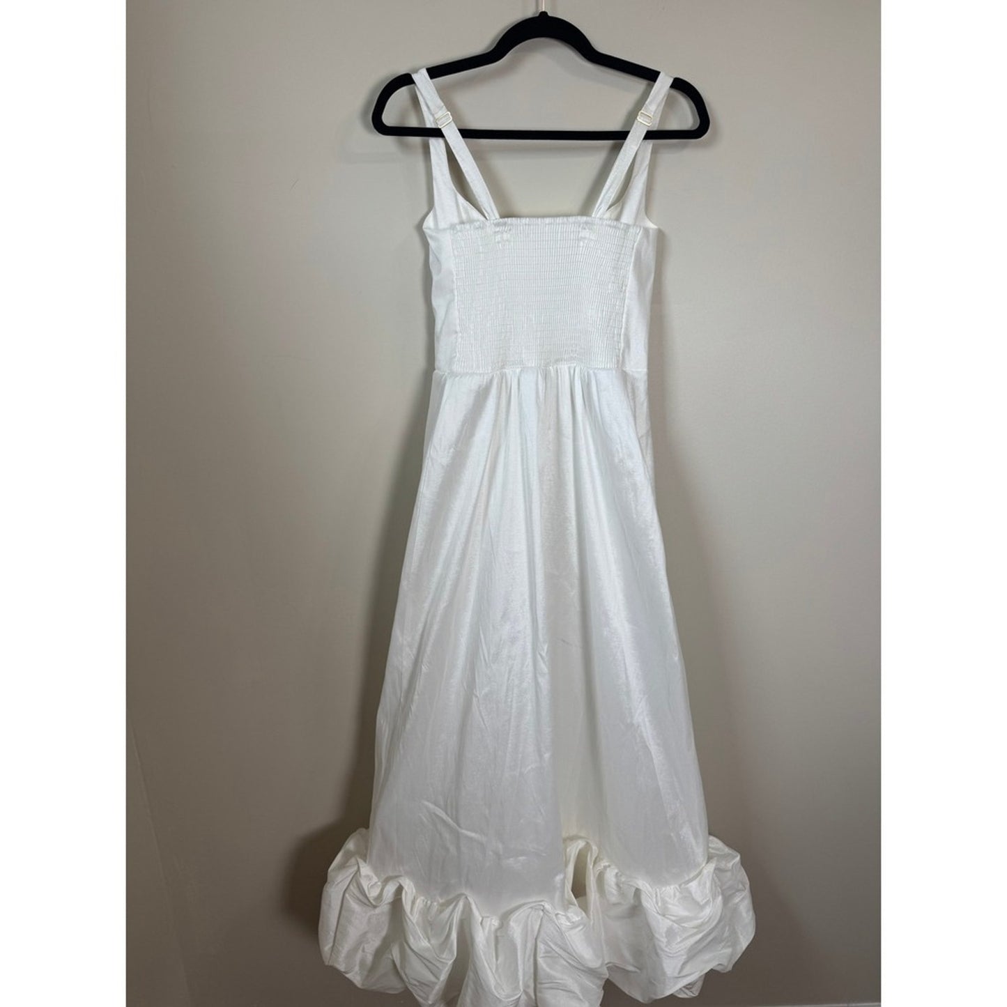 Show Me Your Mumu White Taffeta Bubble Hem Midi Dress Bridal Engagement  Dress