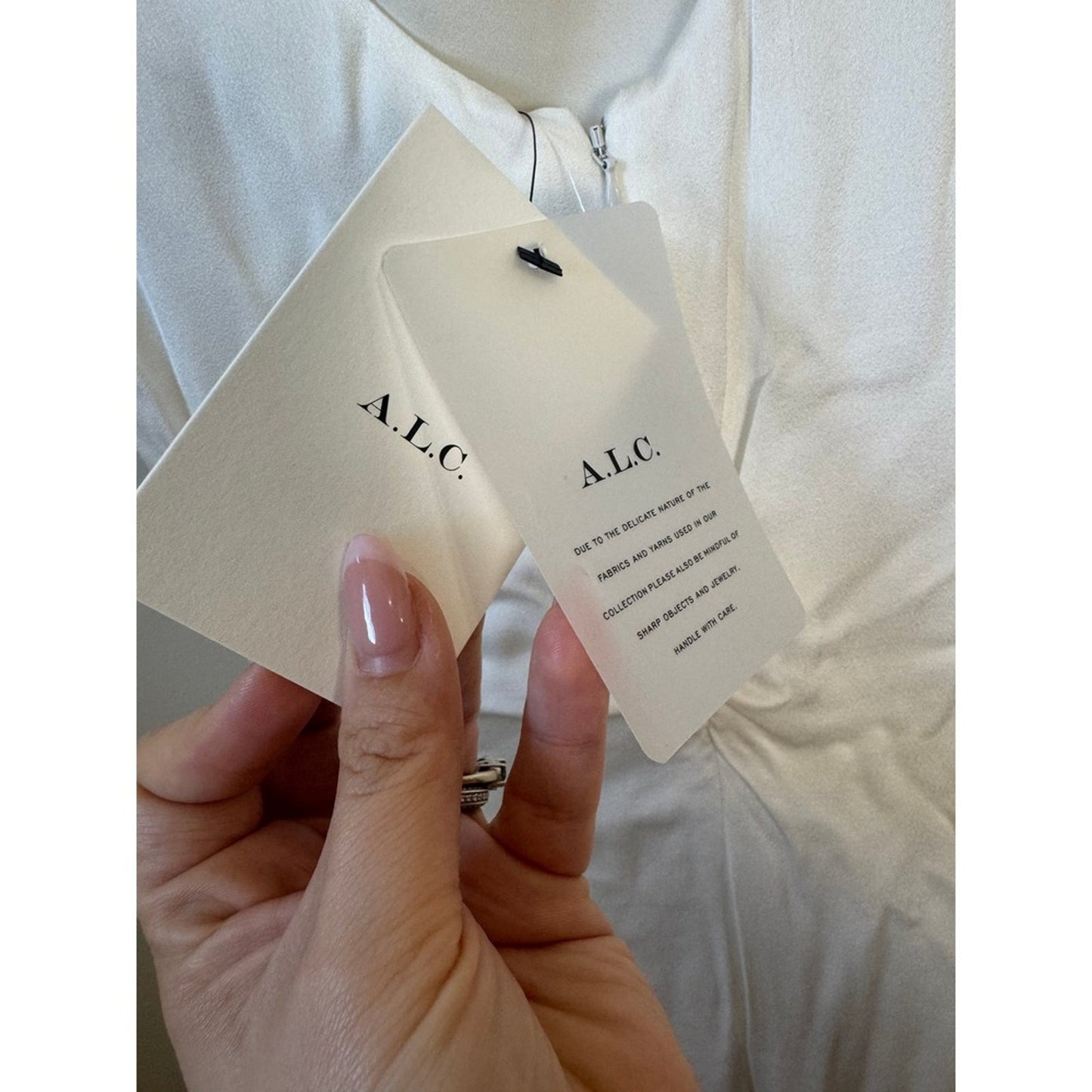 A.L.C. White Cowl Neck Ruched Maxi Dress Sleeveless Gown Bridal Event