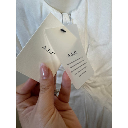 A.L.C. White Cowl Neck Ruched Maxi Dress Sleeveless Gown Bridal Event