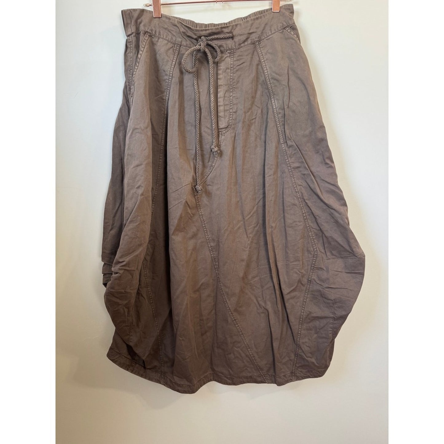 Free People Willow Poplin Maxi Skirt Chocolate Brown Medium