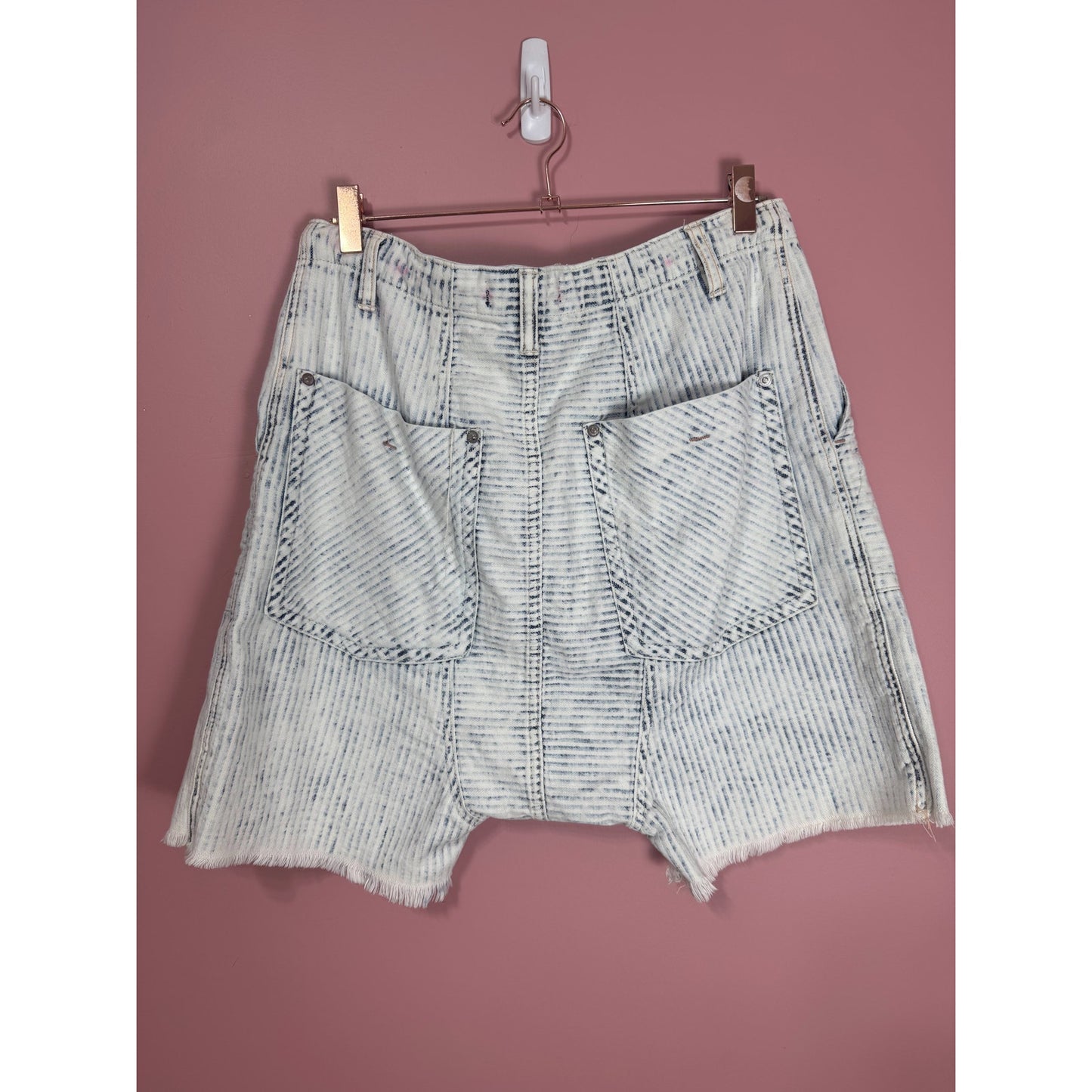 We The Free Free People Easy Rider Harem Stripe Denim Shorts Size Small