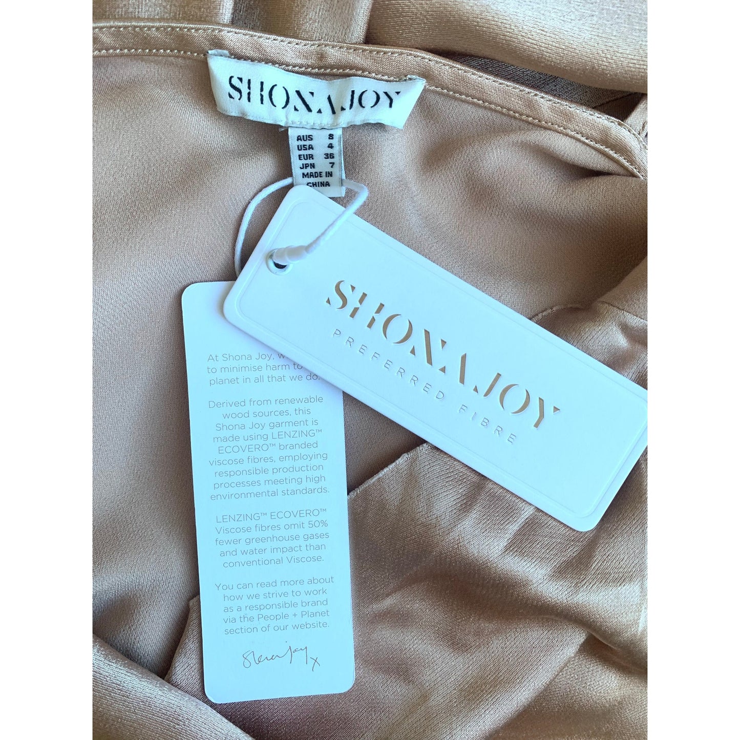 Shona Joy La Lune Bias Maxi Dress in Desert Rose Size 4 Cowl Neck Front Split