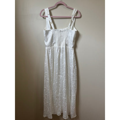 Show Me Your Mumu Midi Dress Square Neck Smocked Back Bridal Summer