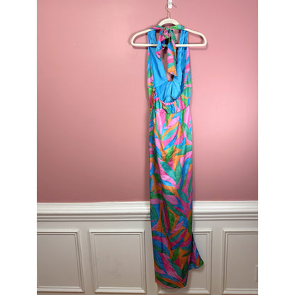 Show Me Your Mumu Adele Halter Maxi Dress in Guava Punch Size Small