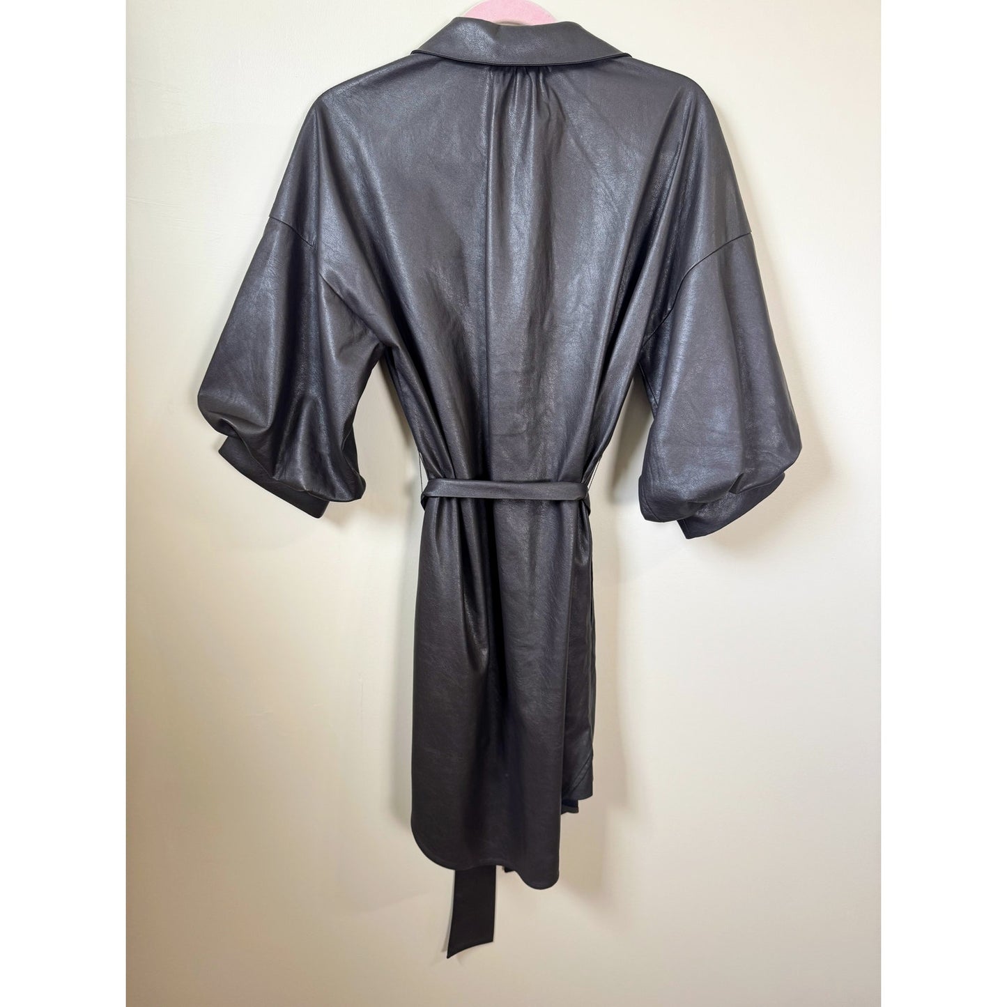NEW NWT Brochu Walker Kate Vegan leather Belted Mini Dress Small