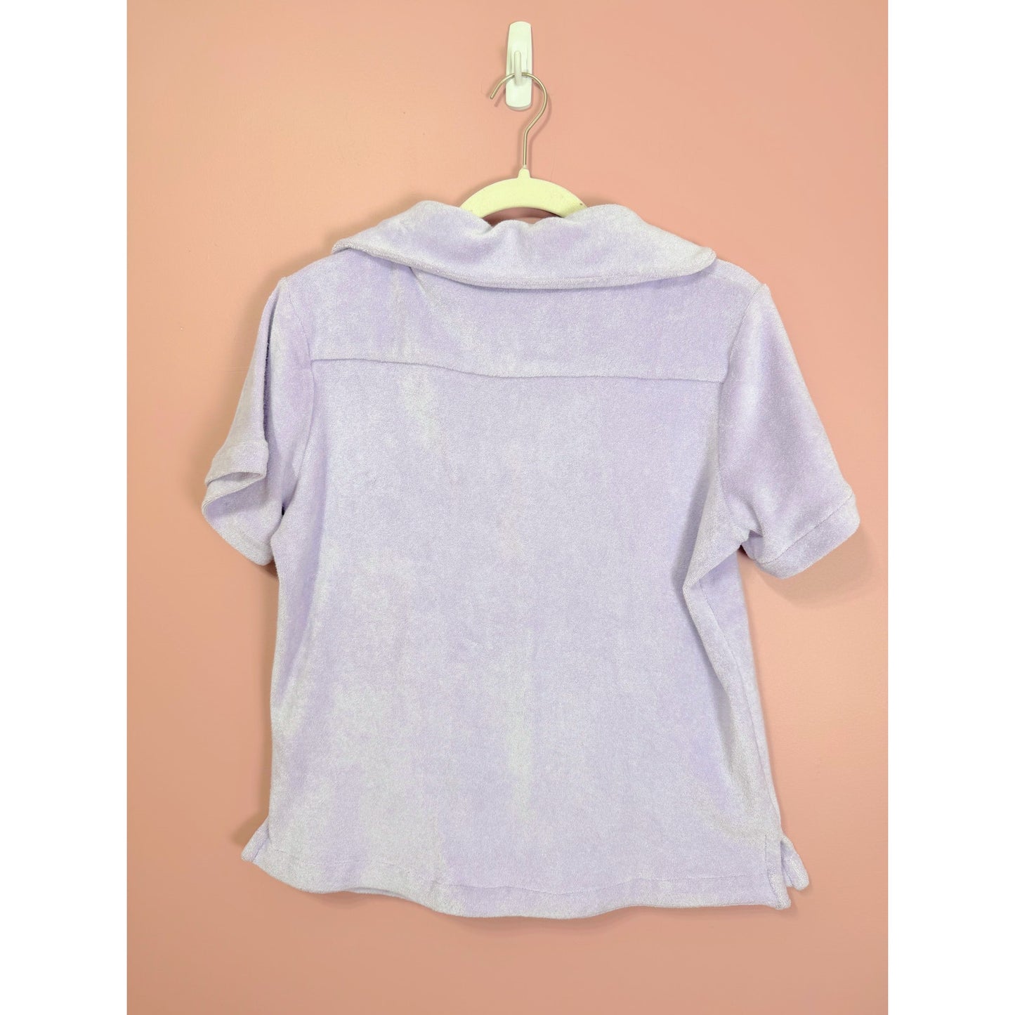 NEW Frankies Bikinis Coco Terry Button Up Shirt Size XS Lavender