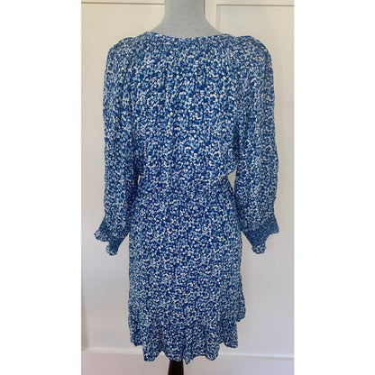 Rails Eliza Mini Dress in Ice Chrysanthemum Large Floral Pullover 3/4 Sleeve