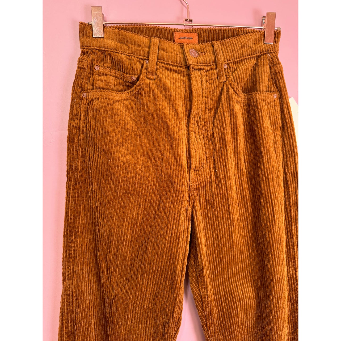 MOTHER Denim High Waist Study Hover Cord Jeans Size 25 Brown