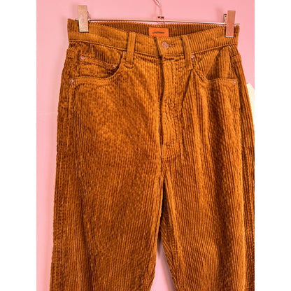 MOTHER Denim High Waist Study Hover Cord Jeans Size 25 Brown