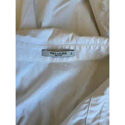 MM La Fleur New York White Button Up Shirt Classic Collar Long Sleeve Top Size 2