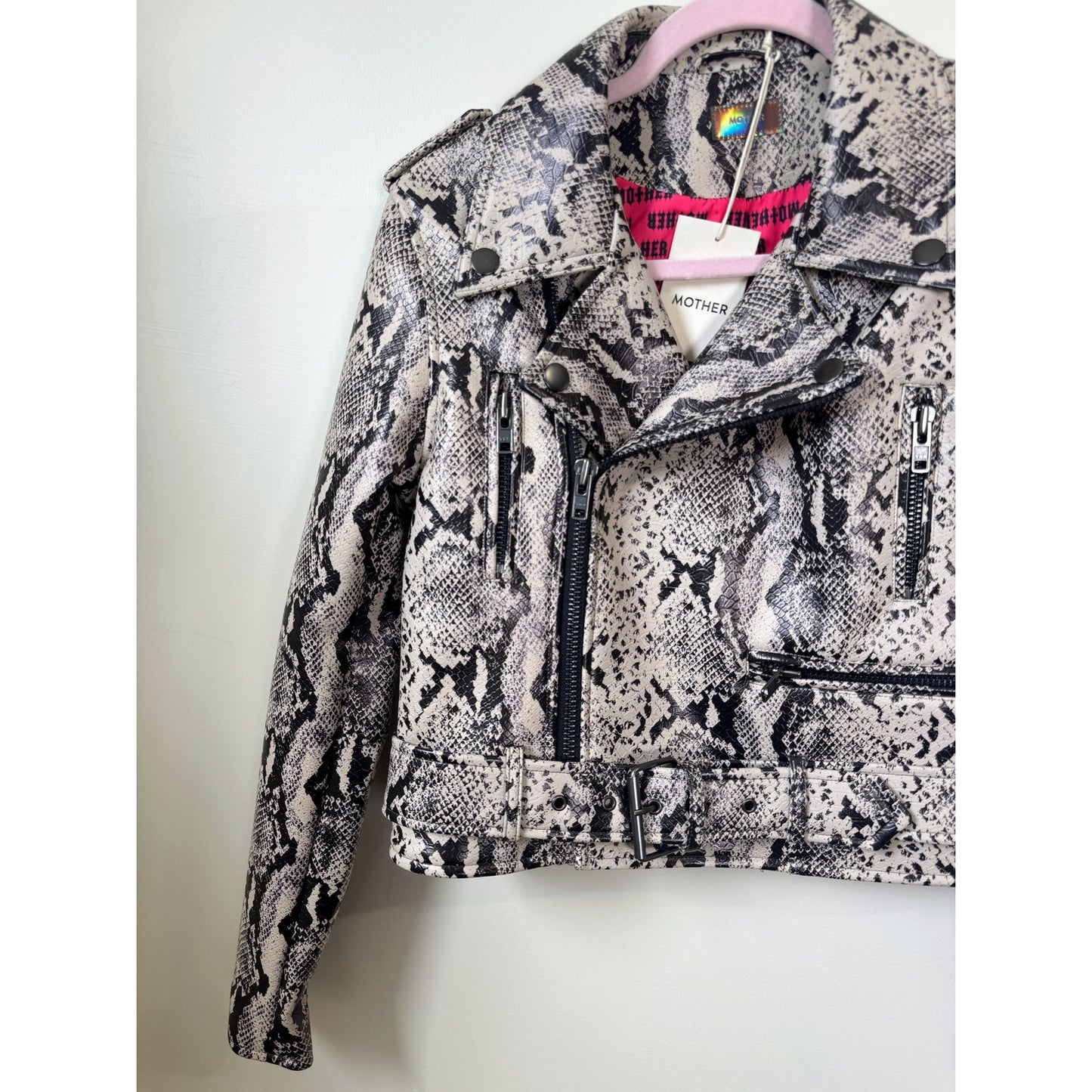 NEW NWT MOTHER Chopper Moto Jacket in Cold Blood Size Small