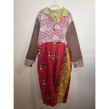 JADED GYPSY Patchwork Kantha Quilted Duster Coat Kimono Boho Festival