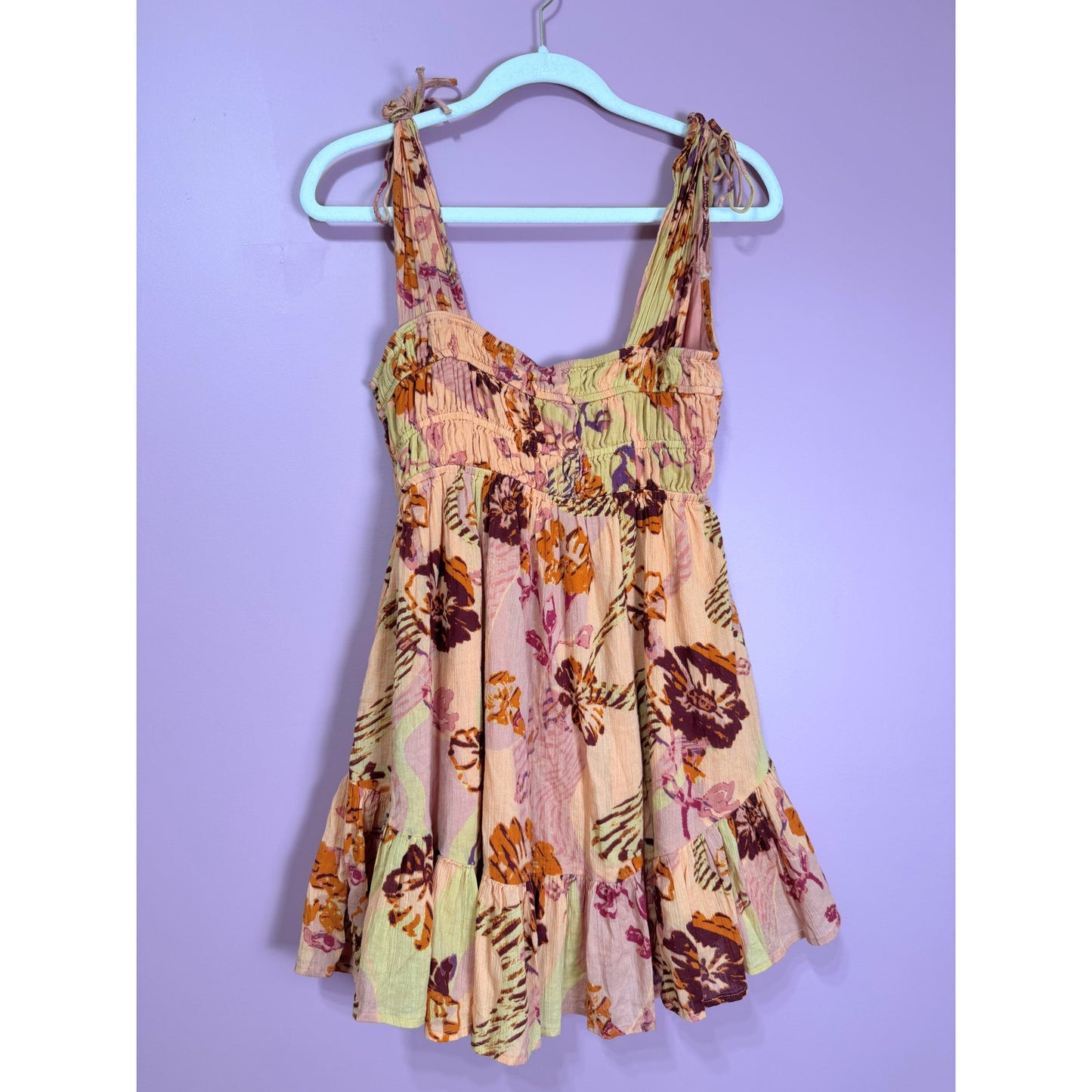 Free People Vernon Mini Dress in Sunshine Combo Size XS