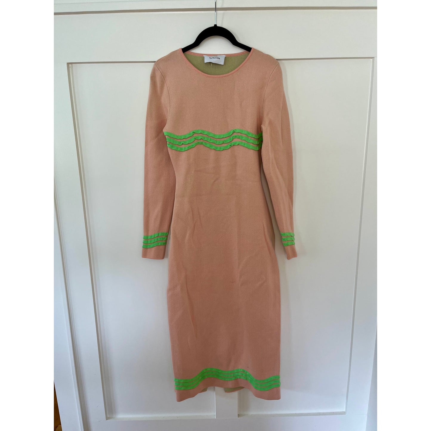 NEW The Wolf Gang Venaya Knit Midi Dress in Pink Size Medium