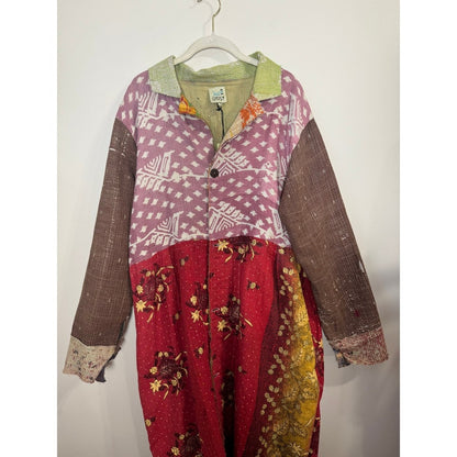JADED GYPSY Patchwork Kantha Quilted Duster Coat Kimono Boho Festival