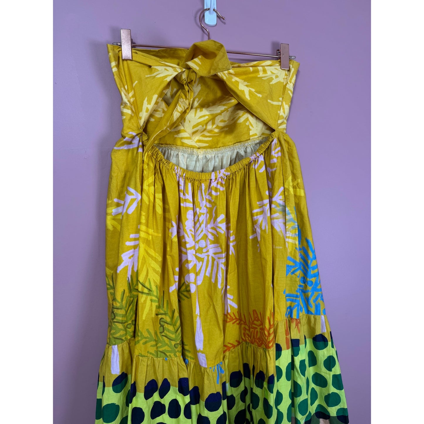 Oliphant Strapless Printed Midi Dress Size Medium