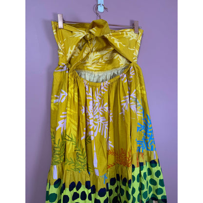 Oliphant Strapless Printed Midi Dress Size Medium