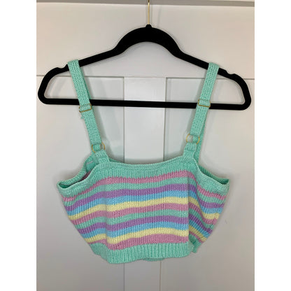Show Me Your Mumu 3 Piece Nineties Knit Set in Pastel Dream Size M/L Striped