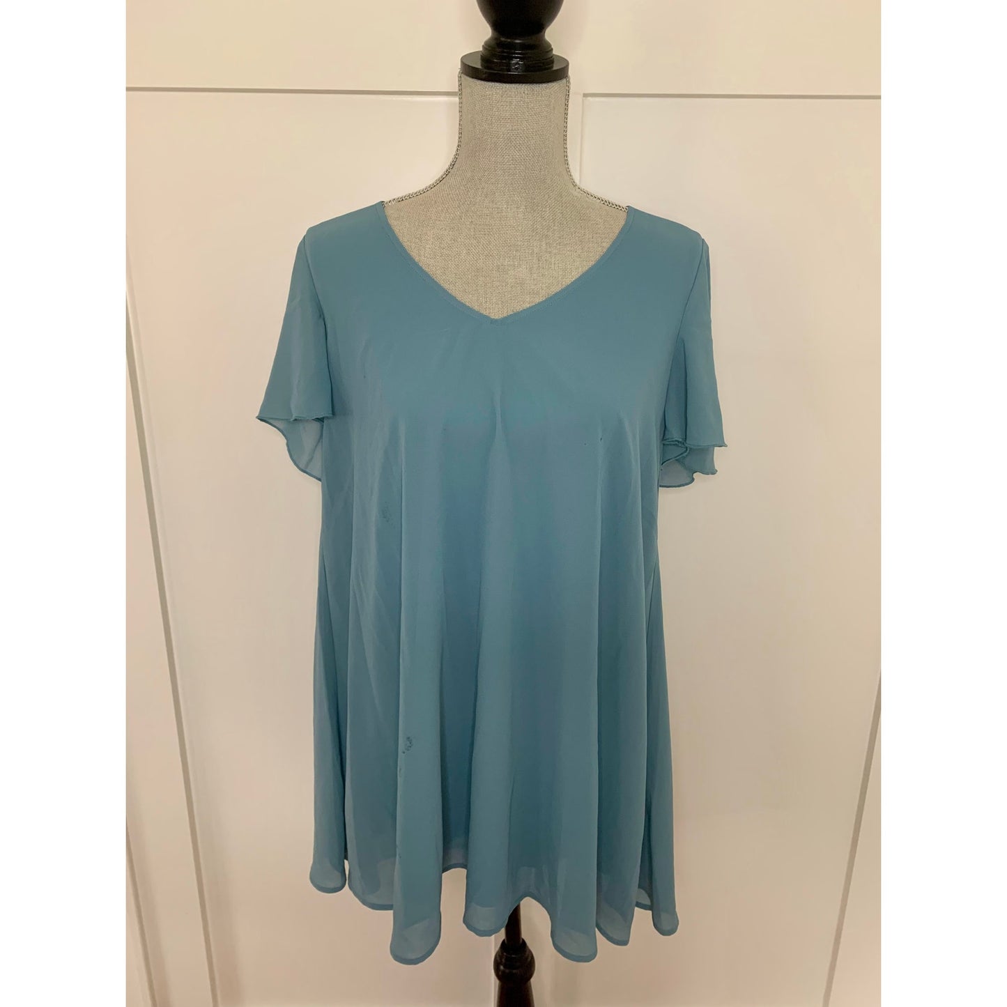 Show Me Your Mumu Kylie Mini Dress in Steel Blue Size XS Chiffon Lined Party