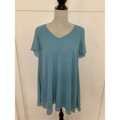 Show Me Your Mumu Kylie Mini Dress in Steel Blue Size XS Chiffon Lined Party