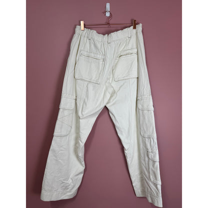 Free People Birch Denim Wide-Leg Pants Ivory Size Medium
