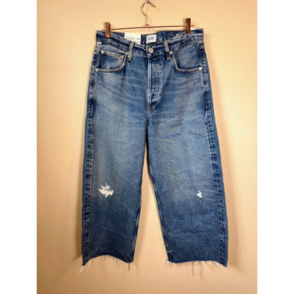 NEW NWT Citizens of Humanity Ayla Raw Hem Crop Jean in Solano Size 29