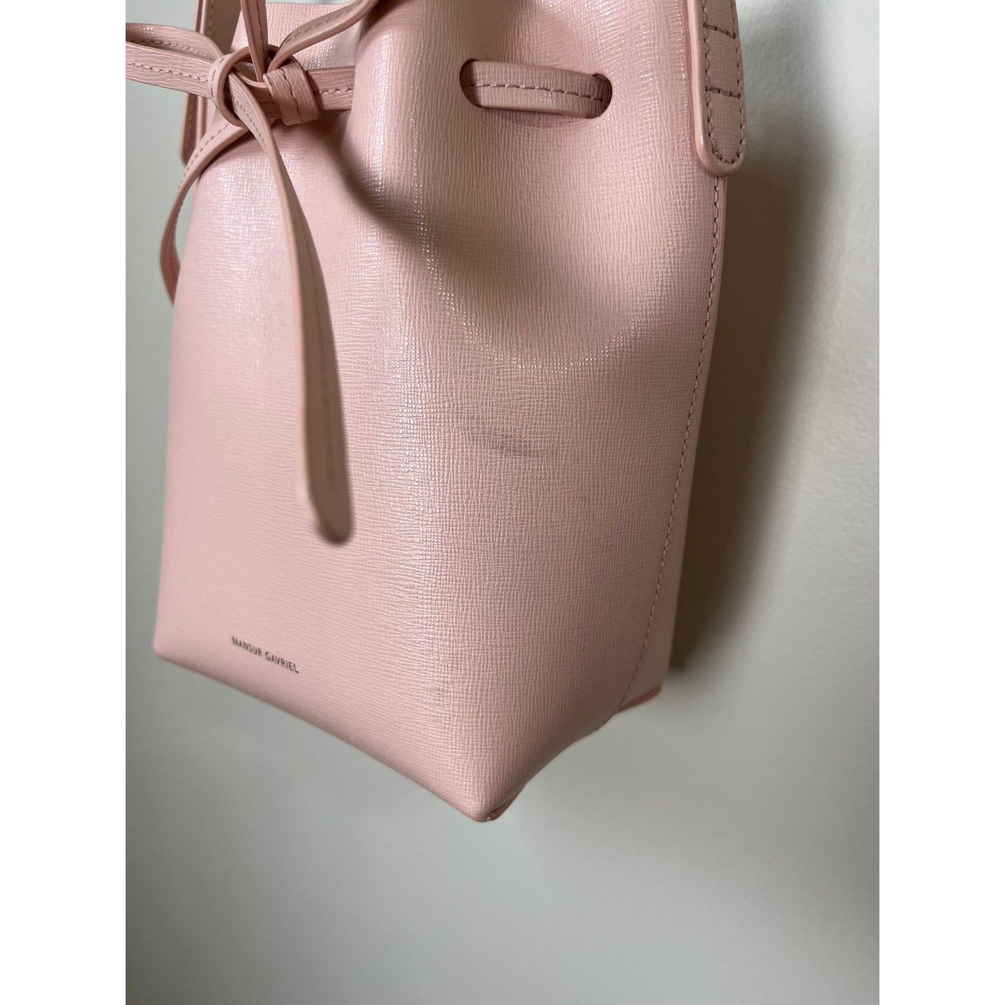 NEW Mansur Gavriel Saffiano Mini Bucket Bag in Dahlia Pink