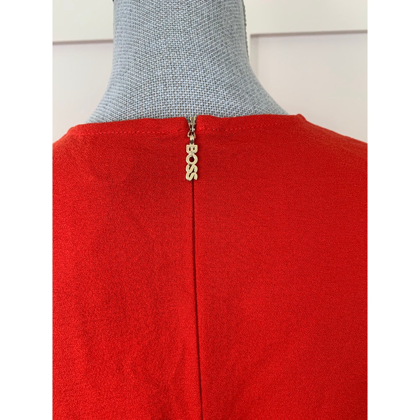 Boss Dageta Shift Dress Mini in Bright Red Size 2 Long Sleeve Stretch Party