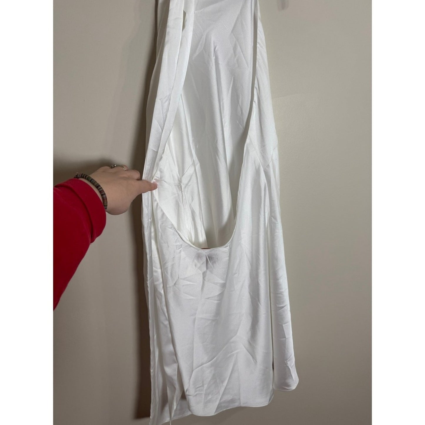 SHOW ME YOUR MUMU LISA MINI DRESS WHITE SATIN SIZE LARGE