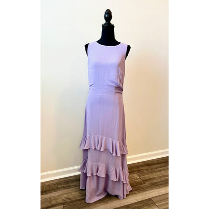Reformation Magnus Maxi Dress in Aura Size 8 Sleeveless Tiered Ruffle Lined