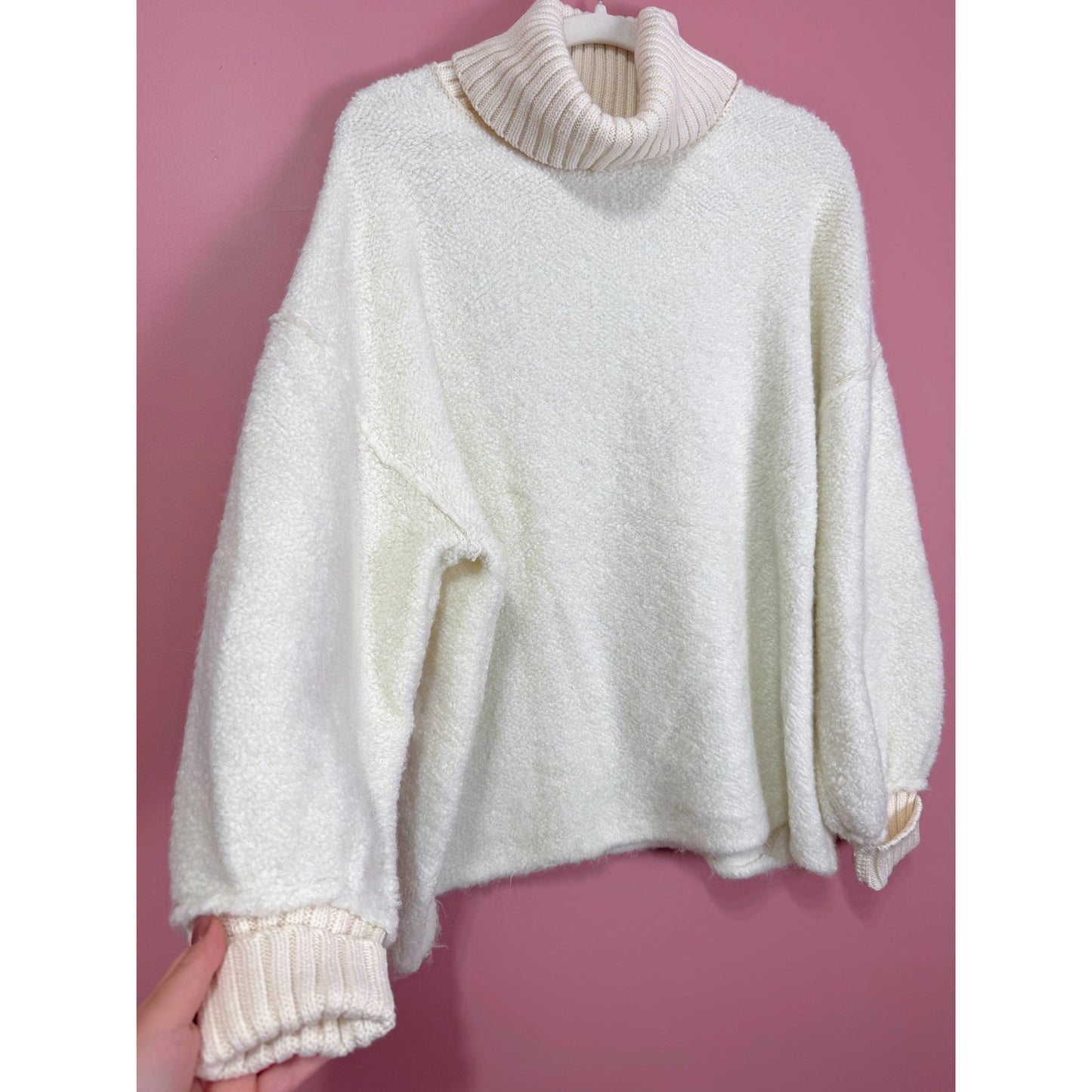 NEW Free People Milo Pullover in White Size XS
