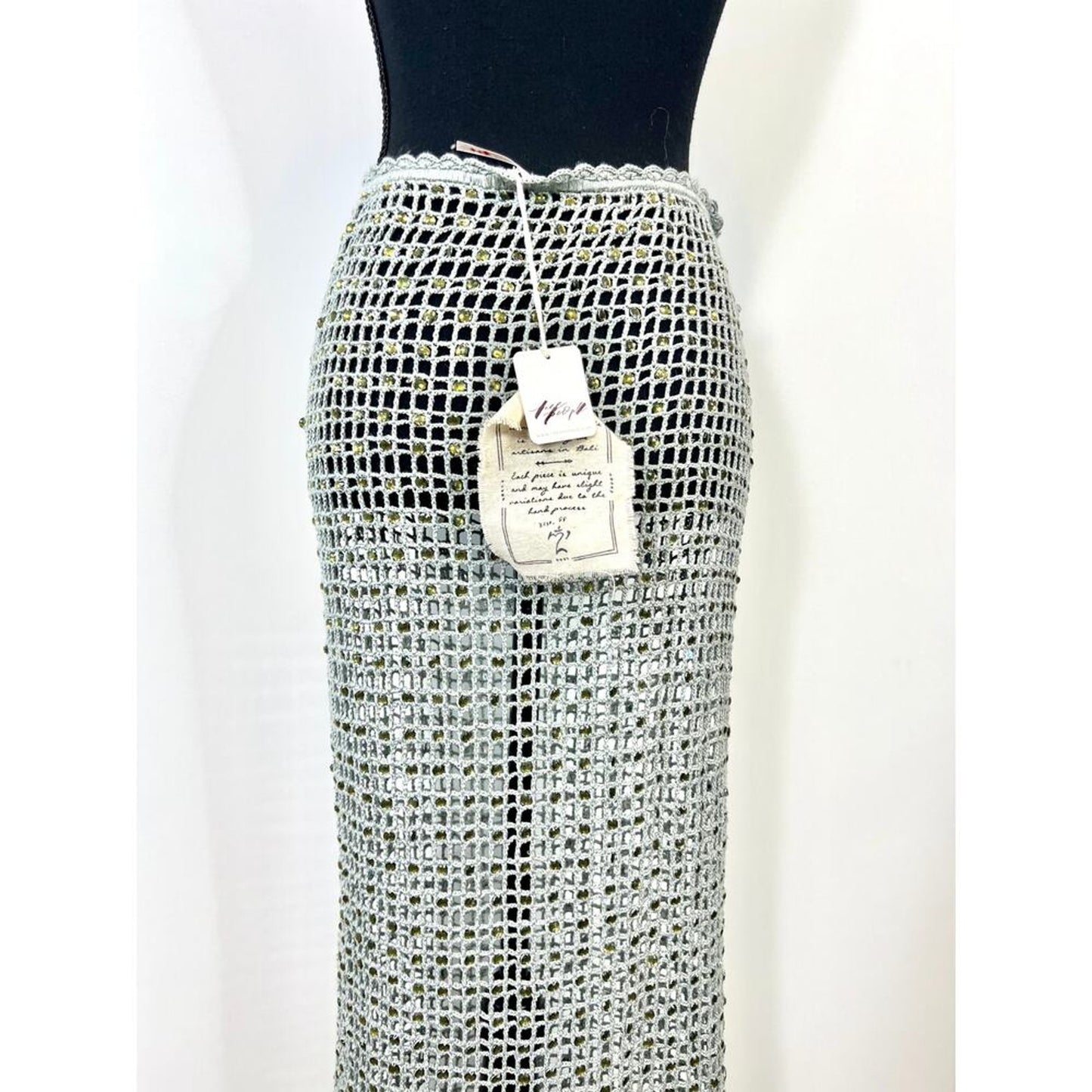 Free‎ People Bali Siren Song Crochet Skirt/Beach Coverup in Slate Small Pull-On